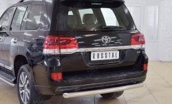 7 199 р. Защита заднего бампера (Ø76 мм дуга, нержавейка) Russtal  Toyota Land Cruiser  200 (2015-2021) 2-ой рестайлинг  с доставкой в г. Санкт‑Петербург. Увеличить фотографию 2