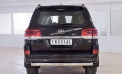 Защита заднего бампера (Ø76 мм дуга, нержавейка) Russtal Toyota Land Cruiser 200 2-ой рестайлинг (2015-2021)