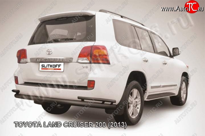 11 999 р. Защита задняя Slitkoff  Toyota Land Cruiser  200 (2012-2015) 1-ый рестайлинг (Цвет: серебристый)  с доставкой в г. Санкт‑Петербург