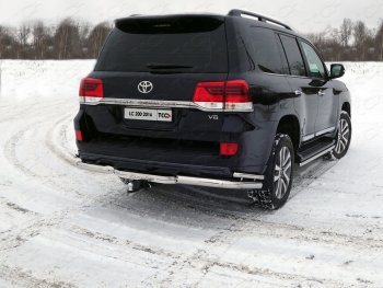 26 699 р. Защита заднего бампера (уголки двойные/76,1/42,4 мм, EXECUTIVE) ТСС  Toyota Land Cruiser  200 (2015-2021) 2-ой рестайлинг  с доставкой в г. Санкт‑Петербург. Увеличить фотографию 1