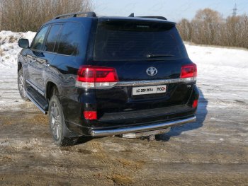 24 099 р. Защита заднего бампера (овальная) EXECUTIVE ТСС (нержавейка d 75х42 мм)  Toyota Land Cruiser  200 (2015-2021) 2-ой рестайлинг  с доставкой в г. Санкт‑Петербург. Увеличить фотографию 1