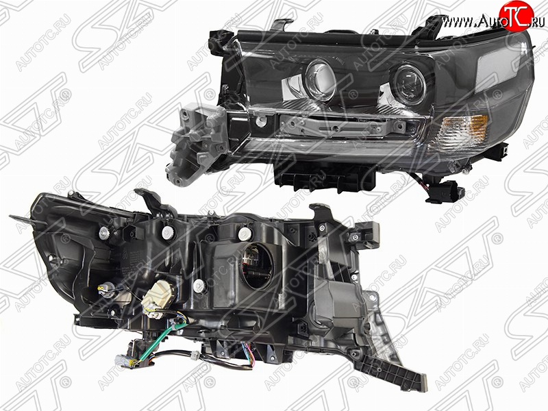 25 399 р. Левая фара передняя SAT LED EXECUTIVE BLACK/WHITE Toyota Land Cruiser 200 2-ой рестайлинг (2015-2021)  с доставкой в г. Санкт‑Петербург