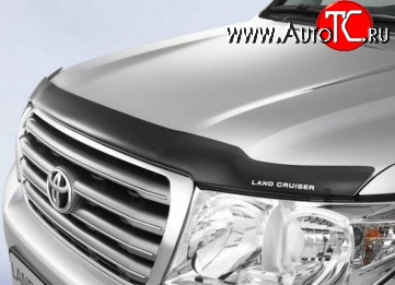 2 699 р. Дефлектор капота NovLine (с логотипом) Toyota Land Cruiser 200 дорестайлинг (2007-2012)  с доставкой в г. Санкт‑Петербург