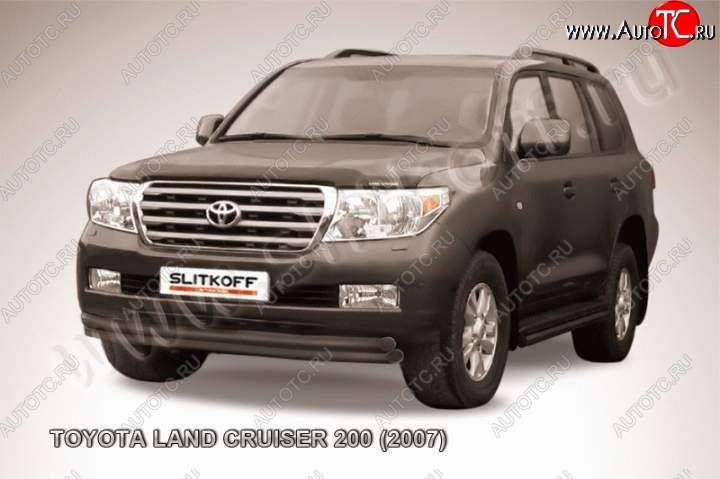 12 949 р. Защита переднего бампер Slitkoff Toyota Land Cruiser 200 дорестайлинг (2007-2012) (Цвет: серебристый)  с доставкой в г. Санкт‑Петербург