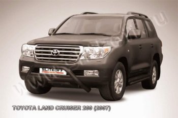 14 549 р. Кенгурятник d76 низкий широкий с перемычкой Toyota Land Cruiser 200 дорестайлинг (2007-2012) (Цвет: серебристый)  с доставкой в г. Санкт‑Петербург. Увеличить фотографию 1