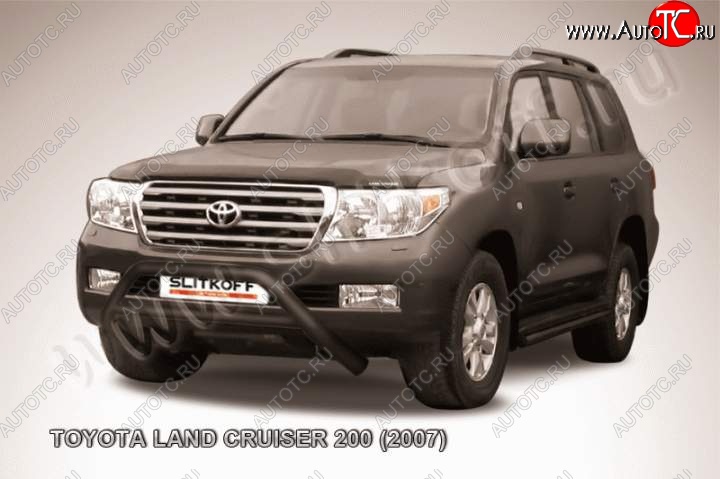 14 549 р. Кенгурятник d76 низкий широкий с перемычкой Toyota Land Cruiser 200 дорестайлинг (2007-2012) (Цвет: серебристый)  с доставкой в г. Санкт‑Петербург