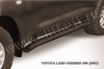 11 449 р. Защита порогов Slitkoff  Toyota Land Cruiser  200 (2007-2012) дорестайлинг (Цвет: серебристый)  с доставкой в г. Санкт‑Петербург. Увеличить фотографию 1