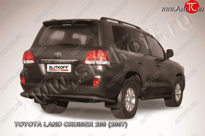 11 099 р. Защита задняя Slitkoff  Toyota Land Cruiser  200 (2007-2012) дорестайлинг (Цвет: серебристый)  с доставкой в г. Санкт‑Петербург