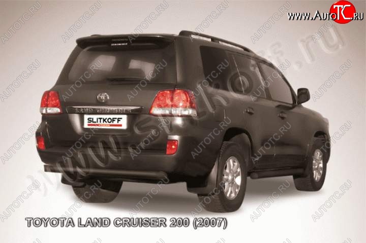 8 699 р. Защита задняя Slitkoff  Toyota Land Cruiser  200 (2007-2012) дорестайлинг (Цвет: серебристый)  с доставкой в г. Санкт‑Петербург