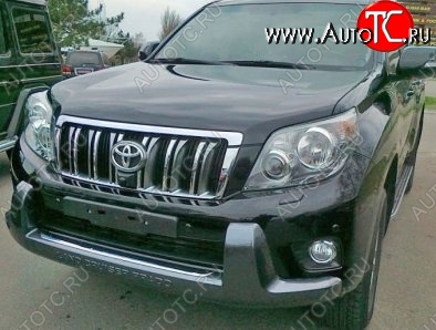 10 249 р. Накладка на передний бампер CT Toyota Land Cruiser Prado J150 дорестайлинг (2009-2013) (Неокрашенная)  с доставкой в г. Санкт‑Петербург