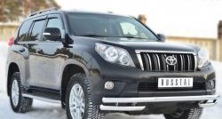 26 549 р. Защита переднего бампера (Ø63 мм с углами, нержавейка) SLITKOFF  Toyota Land Cruiser Prado  J150 (2009-2013) дорестайлинг  с доставкой в г. Санкт‑Петербург. Увеличить фотографию 4