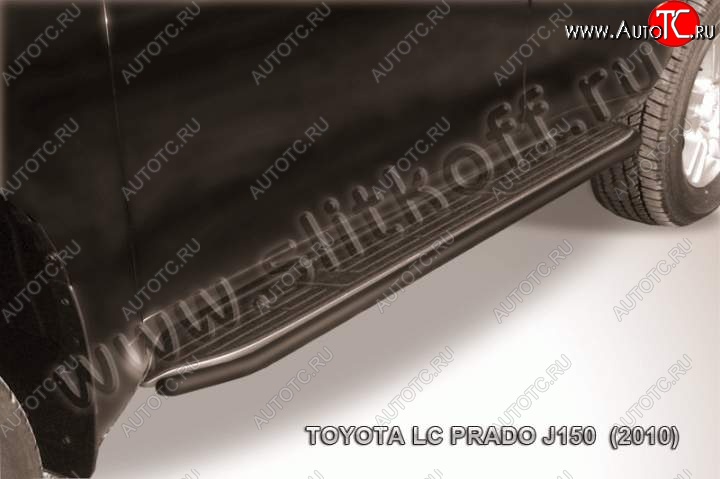 7 999 р. Защита штатного порога d42 Slitkoff  Toyota Land Cruiser Prado  J150 (2009-2013) дорестайлинг (Цвет: серебристый)  с доставкой в г. Санкт‑Петербург