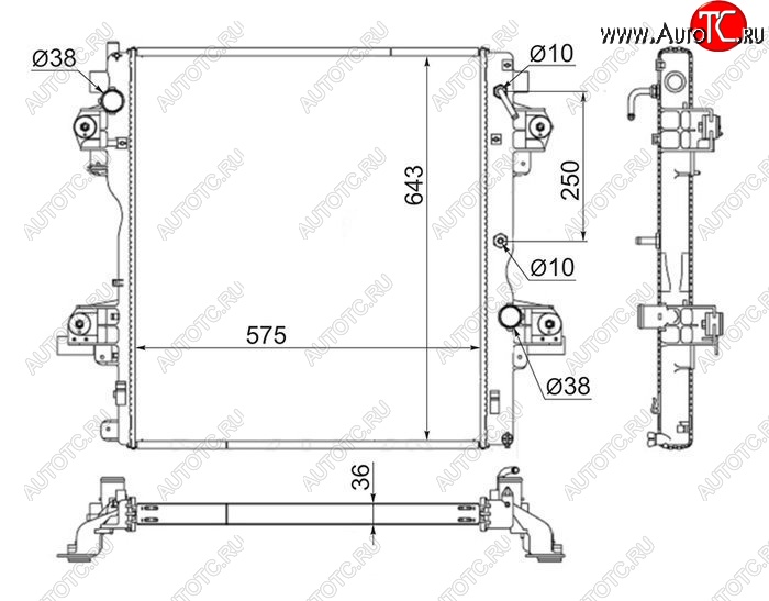 14 249 р. Радиатор двигателя SAT  Toyota Land Cruiser Prado  J150 (2009-2017) дорестайлинг, 1-ый рестайлинг  с доставкой в г. Санкт‑Петербург