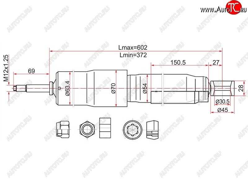 2 299 р. Амортизатор задний LH=RH SAT  Toyota Land Cruiser  80 (1989-1997)  с доставкой в г. Санкт‑Петербург