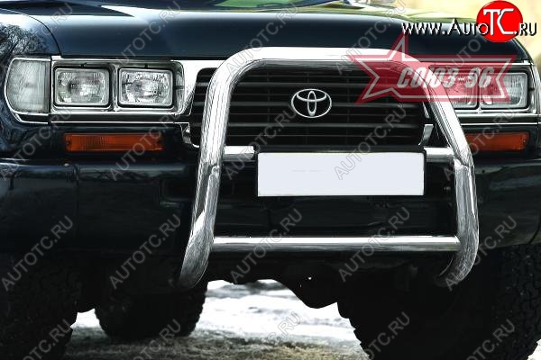 21 329 р. Защита переднего бампера под штатную лебедку Souz-96 (d76)  Toyota Land Cruiser  80 (1989-1997)  с доставкой в г. Санкт‑Петербург