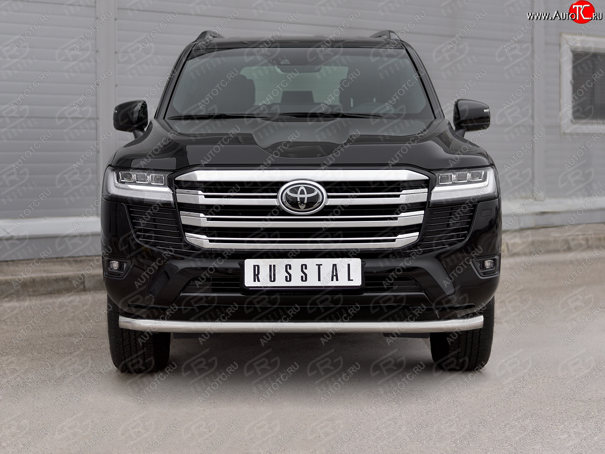 13 999 р. Защита переднего бампера (Ø63 мм, нержавейка) Russtal Toyota Land Cruiser J300 дорестайлинг (2021-2024)  с доставкой в г. Санкт‑Петербург