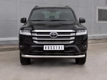 14 999 р. Защита переднего бампера (Ø76 мм, нержавейка) Russtal Toyota Land Cruiser J300 дорестайлинг (2021-2024)  с доставкой в г. Санкт‑Петербург. Увеличить фотографию 1