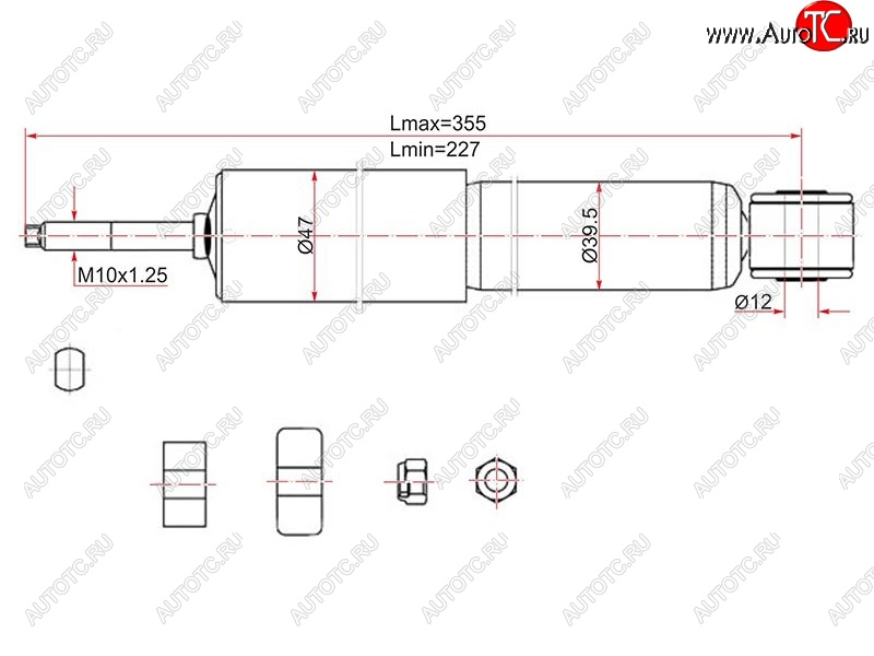 1 789 р. Амортизатор передний LH=RH SAT  Toyota LiteAce  Noah (1996-2001)  с доставкой в г. Санкт‑Петербург