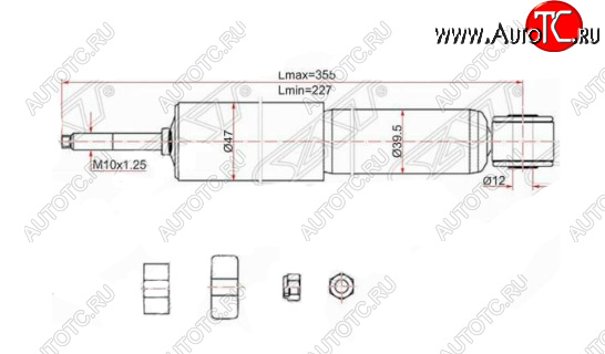 1 499 р. Амортизатор передний SAT Toyota LiteAce Noah (1996-2001)  с доставкой в г. Санкт‑Петербург