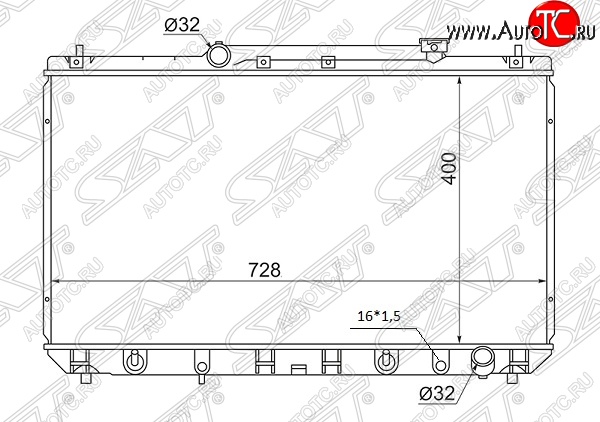 7 349 р. Радиатор двигателя SAT (пластинчатый, 2.2, МКПП/АКПП) Toyota Mark 2 Qualis седан (1997-2002)  с доставкой в г. Санкт‑Петербург