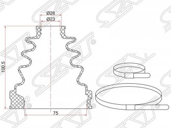 449 р. Пыльник ШРУСа (внутренний) SAT  Toyota Mark 2  X100 (1996-2000) седан  с доставкой в г. Санкт‑Петербург. Увеличить фотографию 1