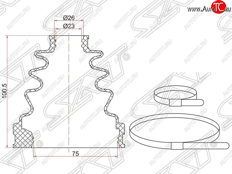 449 р. Пыльник ШРУСа (внутренний) SAT  Toyota Mark 2  X100 (1996-2000) седан  с доставкой в г. Санкт‑Петербург