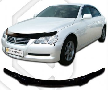 1 899 р. Дефлектор капота CA-Plastiс  Toyota Mark X  X120 (2004-2009) (Classic черный, Без надписи)  с доставкой в г. Санкт‑Петербург. Увеличить фотографию 1