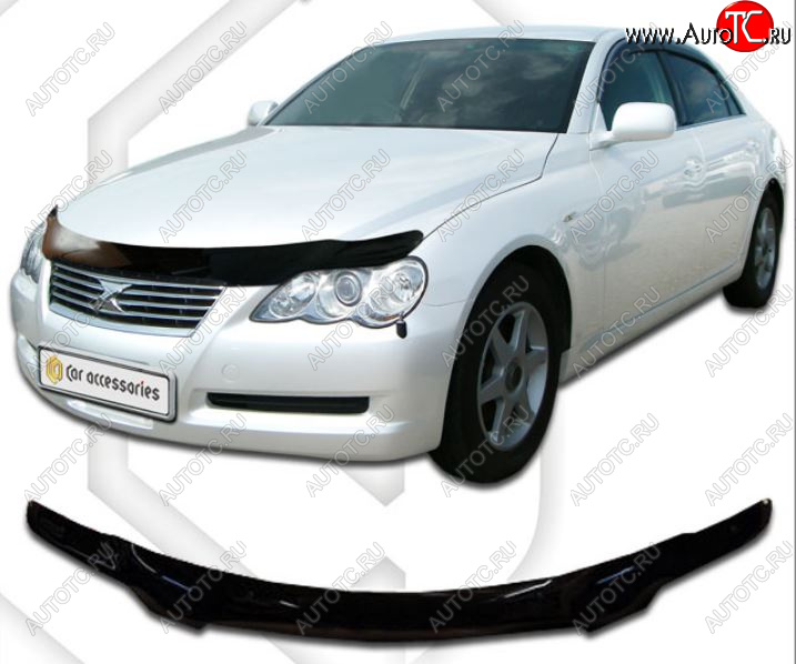 1 899 р. Дефлектор капота CA-Plastiс Toyota Mark X X120 (2004-2009) (Classic черный, Без надписи)  с доставкой в г. Санкт‑Петербург