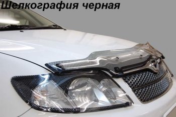 2 159 р. Дефлектор капота CA-Plastiс  Toyota Mark 2  Blit (2002-2007) универсал (Шелкография черная)  с доставкой в г. Санкт‑Петербург. Увеличить фотографию 1