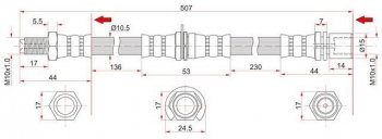 Тормозной шланг SAT (левый/правый) Toyota (Тойота) Mark 2 (Марк)  X80 (1988-1996) X80 седан