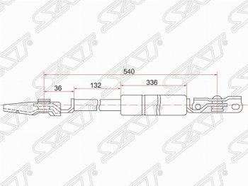 1 159 р. Левый газовый упор крышки багажника SAT  Toyota Nadia  XN10 (1998-2003) дорестайлинг, рестайлинг минивэн  с доставкой в г. Санкт‑Петербург. Увеличить фотографию 1