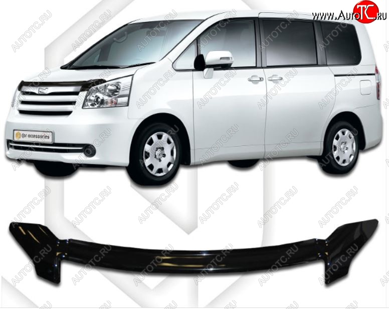 2 799 р. Дефлектор капота CA-Plastiс  Toyota Noah  2 (2007-2010) (Classic черный, Без надписи)  с доставкой в г. Санкт‑Петербург