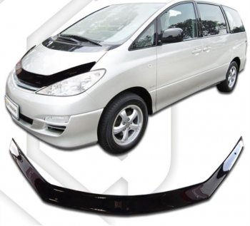 1 799 р. Дефлектор капота CA-Plastiс  Toyota Previa  2 (2000-2006) (Classic черный, Без надписи)  с доставкой в г. Санкт‑Петербург. Увеличить фотографию 1