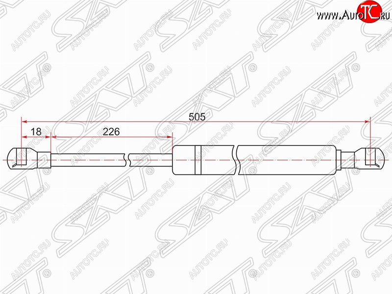 539 р. Газовый упор крышки багажника SAT  Toyota Prius  XW30 (2009-2011) дорестайлинг  с доставкой в г. Санкт‑Петербург