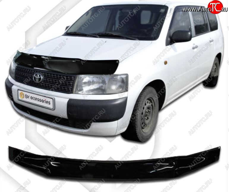 1 799 р. Дефлектор капота CA-Plastiс  Toyota Probox (2002-2014) (Classic черный, Без надписи)  с доставкой в г. Санкт‑Петербург