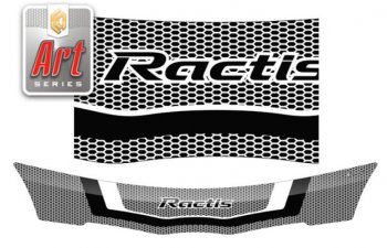 1 989 р. Дефлектор капота CA-Plastiс  Toyota Ractis (2005-2010) (Серия Art черная)  с доставкой в г. Санкт‑Петербург. Увеличить фотографию 1