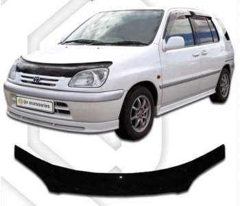 1 999 р. Дефлектор капота CA-Plastiс Toyota Raum (1997-2003) (Classic черный, Без надписи)  с доставкой в г. Санкт‑Петербург. Увеличить фотографию 1