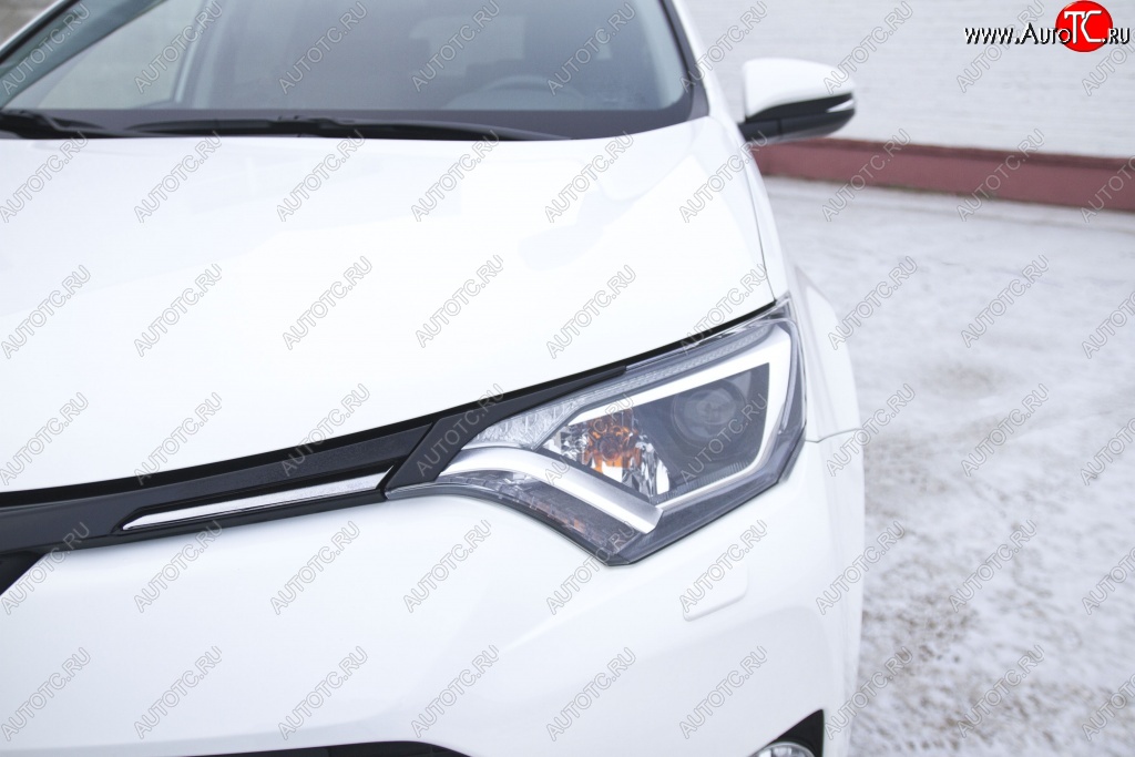 329 р. Реснички на фары RA  Toyota RAV4  XA40 (2015-2019) 5 дв. рестайлинг (Неокрашенные)  с доставкой в г. Санкт‑Петербург