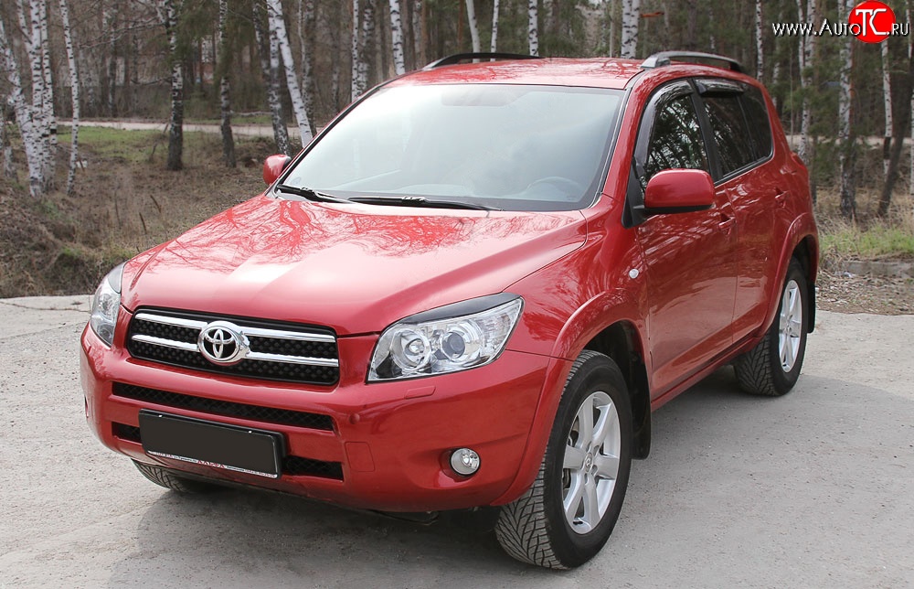 499 р. Реснички RA на фары  Toyota RAV4  XA305 (2005-2009) 5 дв. дорестайлинг (Неокрашенные)  с доставкой в г. Санкт‑Петербург