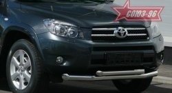 13 139 р. Защита переднего бампера двойная Souz-96 (d76/60) Toyota RAV4 XA305 5 дв. дорестайлинг (2005-2009)  с доставкой в г. Санкт‑Петербург. Увеличить фотографию 1