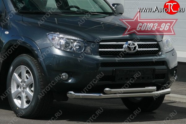 13 139 р. Защита переднего бампера двойная Souz-96 (d76/60) Toyota RAV4 XA305 5 дв. дорестайлинг (2005-2009)  с доставкой в г. Санкт‑Петербург