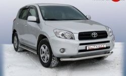 7 699 р. Одинарная защита переднего бампера из трубы диаметром 57 мм Slitkoff  Toyota RAV4  XA305 (2005-2009) 5 дв. дорестайлинг (Цвет: нержавеющая полированная сталь)  с доставкой в г. Санкт‑Петербург. Увеличить фотографию 1