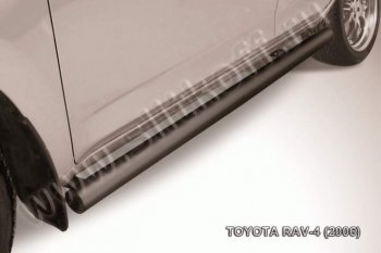 8 249 р. Защита порогов Slitkoff  Toyota RAV4  XA305 (2005-2009) 5 дв. дорестайлинг (Цвет: серебристый)  с доставкой в г. Санкт‑Петербург. Увеличить фотографию 1