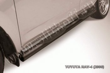 9 649 р. Защита порогов Slitkoff  Toyota RAV4  XA305 (2005-2009) 5 дв. дорестайлинг (Цвет: серебристый)  с доставкой в г. Санкт‑Петербург. Увеличить фотографию 1