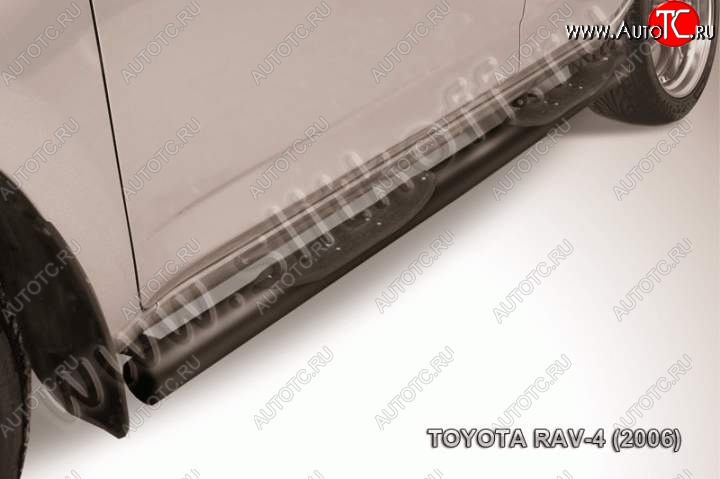 9 649 р. Защита порогов Slitkoff  Toyota RAV4  XA305 (2005-2009) 5 дв. дорестайлинг (Цвет: серебристый)  с доставкой в г. Санкт‑Петербург