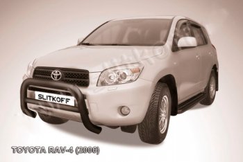 25 999 р. Защита переднего бампера Slitkoff (Ø76 мм, низкая) Toyota RAV4 XA305 5 дв. дорестайлинг (2005-2009) (Нержавейка полированная)  с доставкой в г. Санкт‑Петербург. Увеличить фотографию 2