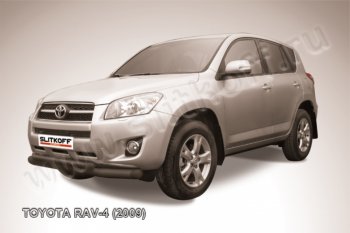 8 799 р. Защита переднего бампер Slitkoff Toyota RAV4 XA30 5 дв. 1-ый рестайлинг (2008-2010) (Цвет: серебристый)  с доставкой в г. Санкт‑Петербург. Увеличить фотографию 1