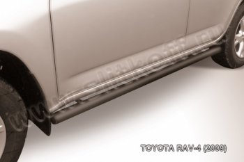 7 699 р. Защита порогов Slitkoff  Toyota RAV4  XA30 (2008-2010) 5 дв. 1-ый рестайлинг (Цвет: серебристый)  с доставкой в г. Санкт‑Петербург. Увеличить фотографию 1