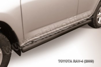 8 249 р. Защита порогов Slitkoff  Toyota RAV4  XA30 (2008-2010) 5 дв. 1-ый рестайлинг (Цвет: серебристый)  с доставкой в г. Санкт‑Петербург. Увеличить фотографию 1