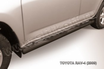 9 649 р. Защита порогов Slitkoff  Toyota RAV4  XA30 (2008-2010) 5 дв. 1-ый рестайлинг (Цвет: серебристый)  с доставкой в г. Санкт‑Петербург. Увеличить фотографию 1